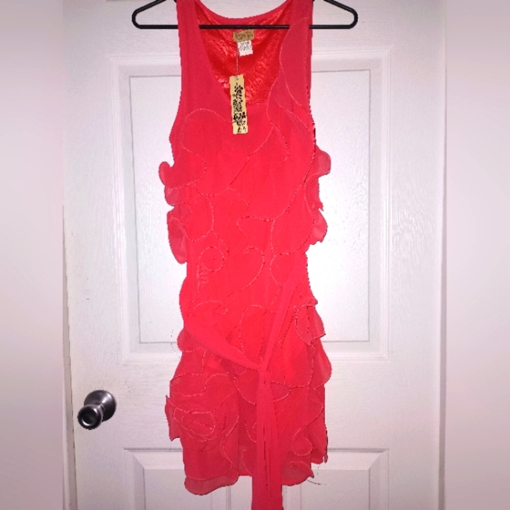 NWT Cute Flower Dress with belt size Large